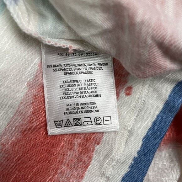 Anthropologie Meadow Rue Smoked Peasant Top Striped White Blue Red SZ XS EUC - Picture 7 of 8